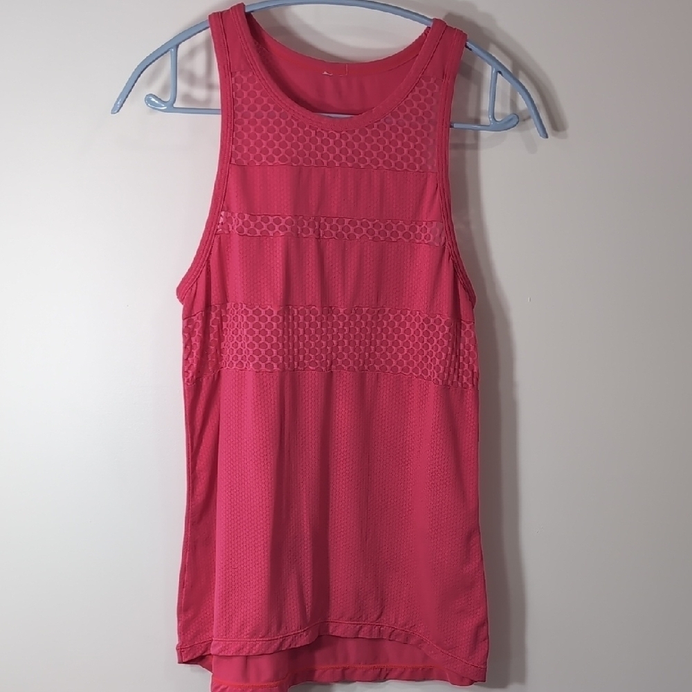 Lorna Jane | 000 Bright Pink Sleeveless Tank Top with Mesh Detail Size S